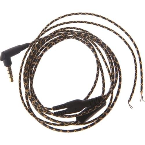 3.5mm Bended Earphone Maintenance Wire DIY Headphone Replacement Cord With Mic 32CA