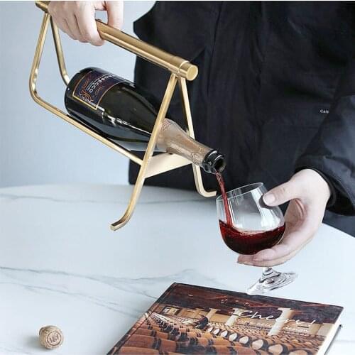 Modern Minimalist Restaurant Desktop Wine Rack Wine Cabinet Decoration Metal Ornaments European Home Living Room Wine Rack