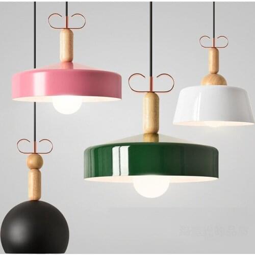 Thrisdar E27 Modern Restaurant Bar Pendant Light Kitchen Dining Room Bedroom Pendant Lamp Macaron Suspension Hanging Lights