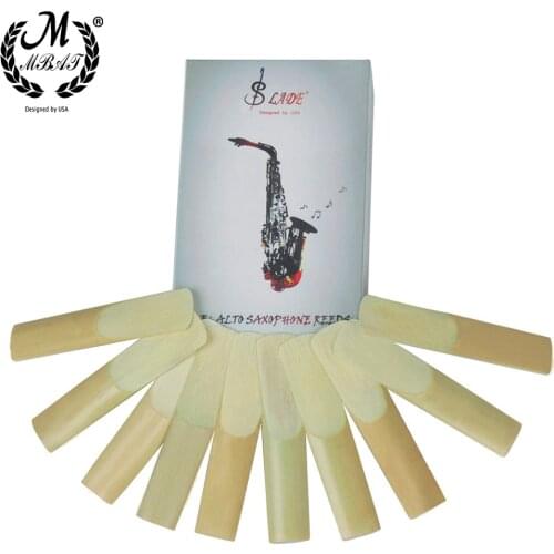 M MBAT High Quality 10pcs/ Box Saxophone Reeds Alto Saxophone Reeds Strength 2.5 Professional Woodwind Instruments Accessories