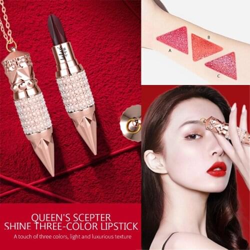 1pc Queens Scepter 3 Colors Matte Lipstick Long-lasting Moisturizing Sexy Red Silky Lip Stick Long Lasting Lip Makeup TSLM2