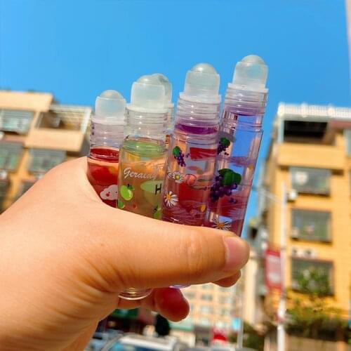 1PC New Transparent Lip Glaze Moisturizing Clear Oil Cute Fruit Lip Balm Sexy Women Lipstick Waterproof Moist Lip Gloss TSLM2