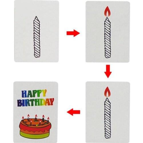 10sets Happy Birthday Card Magic Tricks Magic Cards Kids Magic Gift For Children Magician Trick