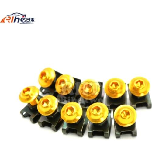 10 pieces 6mm motorcycle fairing body screws for yamaha ybr 125 xjr fz8 virago 250 kawasaki versys 650 klx250 ninja 250 z1000sx