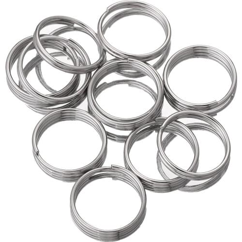 100pcs Lot 6 8 10 12 15 Mm Stainless Steel Jump Split Rings Key Chain Connectors for Car Cute Keychain Gifts Men Diy Accessories