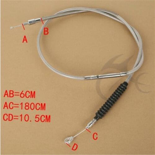180CM Stainless Braided Clutch Cable For Harley Sportster 1200 Iron 883 11-15 Motorcycle