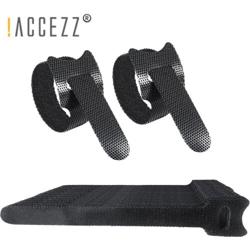!ACCEZZ 20pcs Cable Organizer Winder 15cm Adjustable Tie Hook Loop Fastener Cord Management Mouse Earphone Aux Cable Holder Clip
