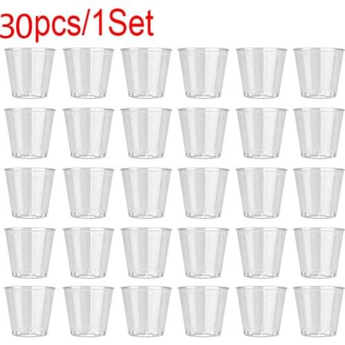 30pcs Plastic Disposable Mini Clear Party Shot Glasses Jelly Cups Tumblers Birthday Kitchen Accessories Gobelet Plastique #T1P