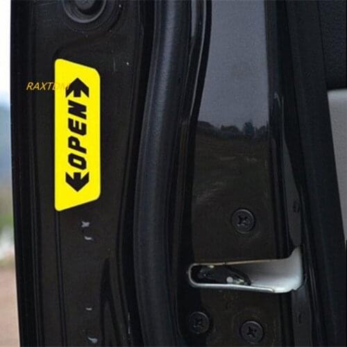 4pcs/set Car styling Door Open Warning Stickers For Mercedes Benz W211 W221 W220 W163 W164 W203 W204 C E SLK GLK CLS GL