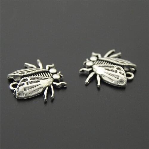 5pcs Silver Color Big Animals Cicada Pendant Zinc Alloy Charms DIY Jewelry Findings Accessories A2229