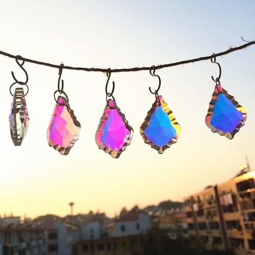 AAA Quality k9 Crystal Maple Leaf 38x22mm AB Color crystal chandelier pendants (Free Rings)/ crystal chandelier trimming(30pcs)