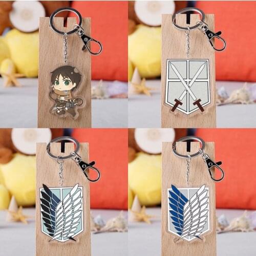 Anime Attack on Titan Cosplay Acrylic Key Chain Alan Mikasa Transparent Pendant