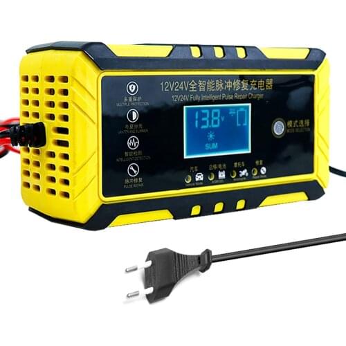 Car Motorcycle Battery Chargers 12/24V Universal Intelligent Repairing Battery Chargers Automatic Car Battery Charging