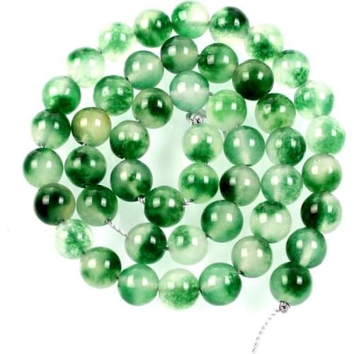 Natural Stone Beads Green Line Marble Loose Beads for Jewelry Making Needlework DIY Bracelet Strand 4-12 MM