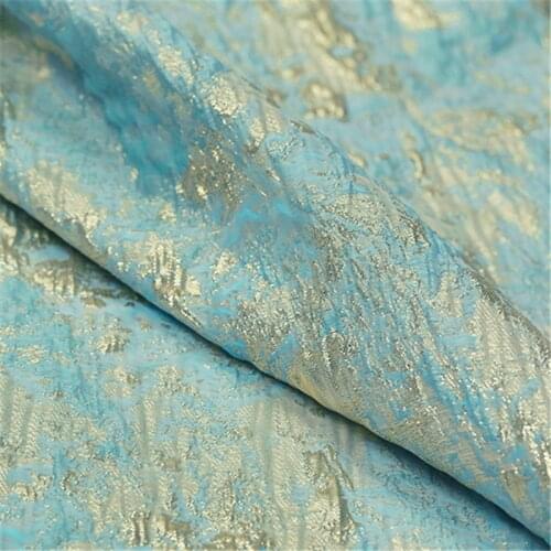 CF324 Spring Autumn Dress Fabric Light Blue Jacquard Fabric Women Cheongsam Coat Formal Dress Fabric DIY Material For Sewing
