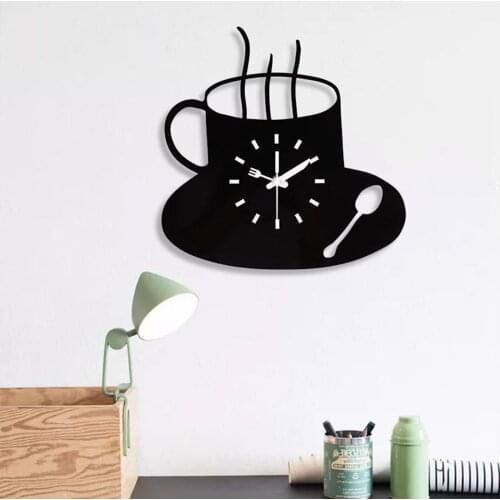 12'' Round Coffee Decor Analog Wall Clock, Home Cafe Restaurant Hotel Decorative Non-ticking Quartz Silent Wall Clocks Watch