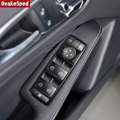 For Mercedes Benz A B C E G CLA CLS GLE GLS GLA GLK ML GL Class Stainless Steel Car Window Glass Lifting Buttons Frame Sticker