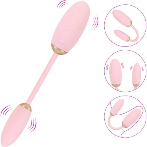 Double Head Vibrating Eggs Sex Toys for Women Couples Dildo G-spot Massager 10 Frequency Clitoris Stimulator Remote Control