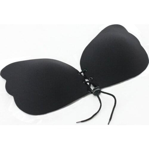 Hot Type Push up Self-Adhesive Silicone Backless Strapless Invisible Bra Black/Nude