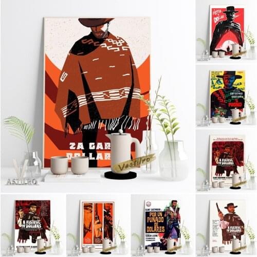 A Fistful Of Dollars Vintage Art Movie Poster Manga Character Print Wall Pictures Fans Collection Gift Bar Pub Club Home Decor
