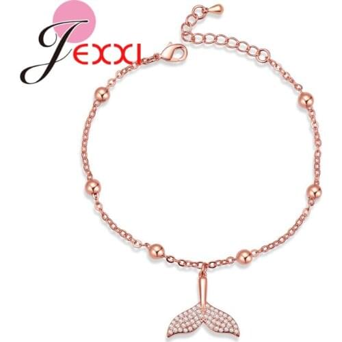 Creatity Mermaid Tail Silver 925 Jewelry Engagement Charms Bracelet & Bangles For Women Gift Jewelry Collares De Moda 1
