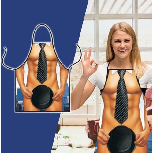 Sexy Muscular Man Kitchen Apron Creative Kitchen Apron Valentines Day Gift Kitchen Cleaning Tools Kitchen Accessories