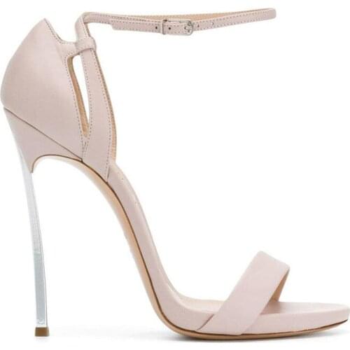 Summer new fashion lace metal heel high-heeled bridal sandals banquet dress large size custom all-match daily female sandals