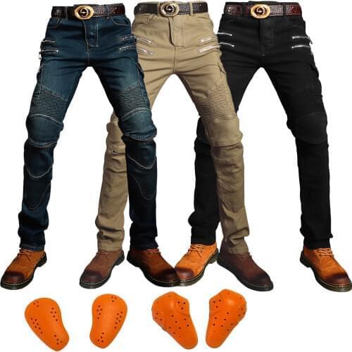 Motorcycle Blue Pants Men Moto Jeans Protective Gear Riding Touring Motorbike Trousers Motocross Zip pocket Pants Moto Pants