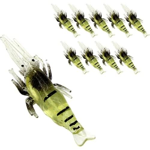 10 way soft fake shrimp bait small shrimp grass shrimp wholesale simulation shrimp 4 cm hookless luminous shrimp