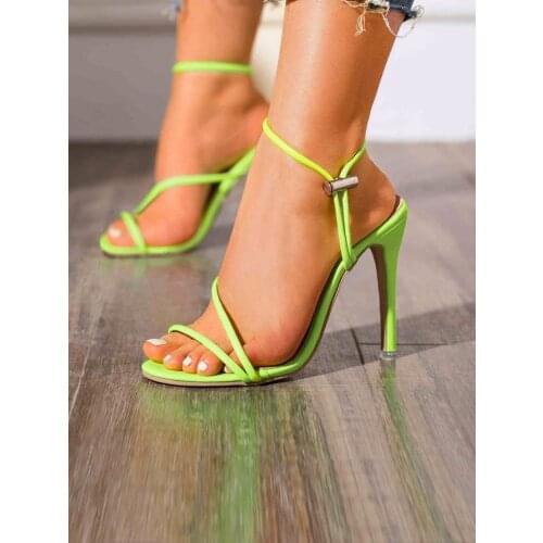 New Womens Sandals Thin High Heels Cross Combination Womens Shoes Womens Solid Color High Heels Womens High Heel Sandals