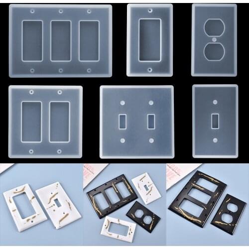 1pcs USB Socket Panel Light Switch Cover Epoxy Resin Mould Crystal Epoxy Silicone Mold For DIY Resin Casting Molds Tool