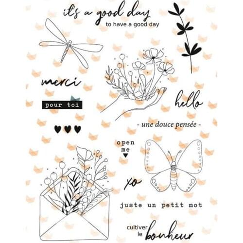French Words Transparent Clear Silicone Stamp/Seal for DIY scrapbooking/photo album Decorative B0316