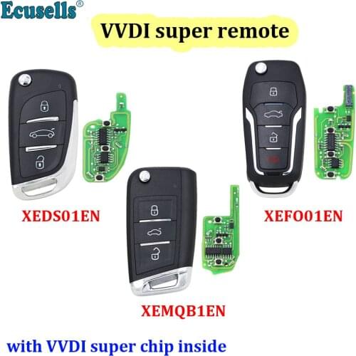 Xhorse XEDS01EN/XEFO01EN/XEMQB1EN VVDI Super Remote with XT27 XT27A66 Chip Work for VVDI2 /VVDI MINI Key Tool/VVDI Key Tool Max