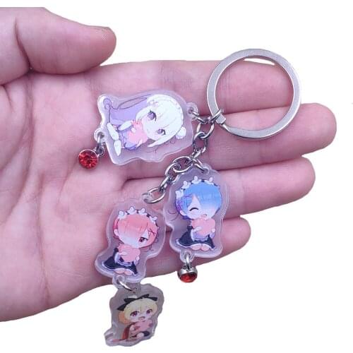 Re:Life in a different world from zero Acrylic Pendant Keychain For Key Ring Child Student Pupil Love Classic Anime Jewelry Gift