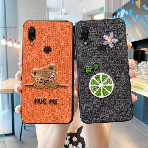 Luxury Embroidery For Xiaomi mi 5 mi6 6X A2 mi 9 pro 9T mi5x A1 cc9 pro note 3 5Splus phone Case 3D fashion soft silicone cover