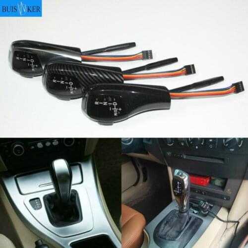Shift Handle Replacement Carbon Fiber Black Silver F30 Style LED Gear Shift Knob for BMW 6 Series 2004-2006 E63 Accessories