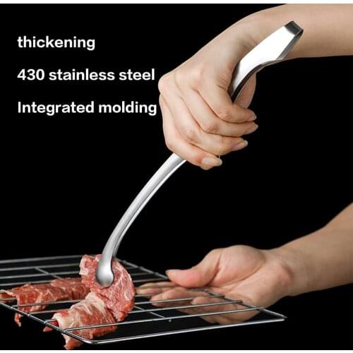 430 Stainless Steel Kitchen BBQ Tongs Barbecue Fried Steak Pizza Food Clip Fish Meat Bread Clamp Kitchen Tools