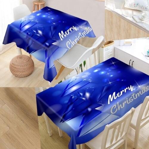 Christmas Tree Custom Table Cloth Oxford Fabric Rectangular Waterproof Oilproof Table Cover Family Party Tablecloth