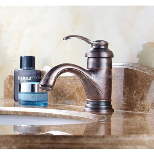 Bathroom Basin Faucet Antique Copper finish Brass Sink Faucet Single Handle Vessel Sink Water Tap Mixer Knn016