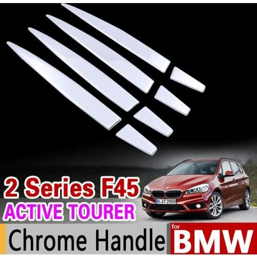 For BMW 2 Series F45 F46 Active Tourer Gran Tourer 2015 2016 2017 Chrome Stainless steel Handle Stickers Accessories Car Styling