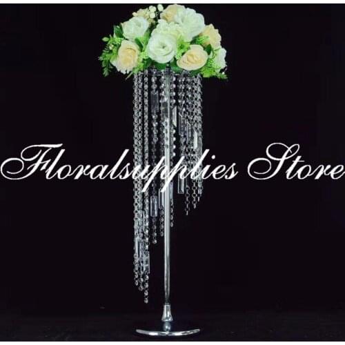 Wedding Centerpiece Crystal Pillar Flower Stand Road Leads 80cm