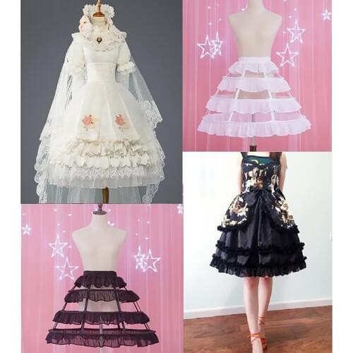 Wedding Dress Petticoat Crinoline Slips Half Slip White Black 48cm Underskirt Hoopskirt Ball Gown Bridal Dress Hoop