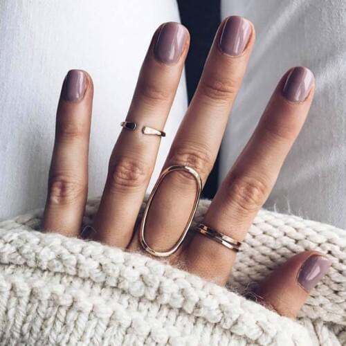 Smple Punk Style Geometric Hollow Rings Set Female 2018 Fashion Jewelry Women Midi Rings Ladies Party Tail Ring Knuckle Ring