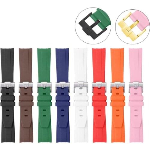 20mm 21mm Rubber Watch Strap for Rolex Deepsea For Omega Watch AT150 SeaMaster 007 Arc Curved End Men Women Watchbelt