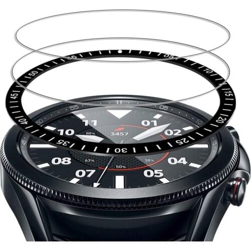 3 pcs for samsung galaxy watch 3 screen protector + bezel loop for galaxy watch 3 45mm 41mm Tempered Glass film + bezel ring