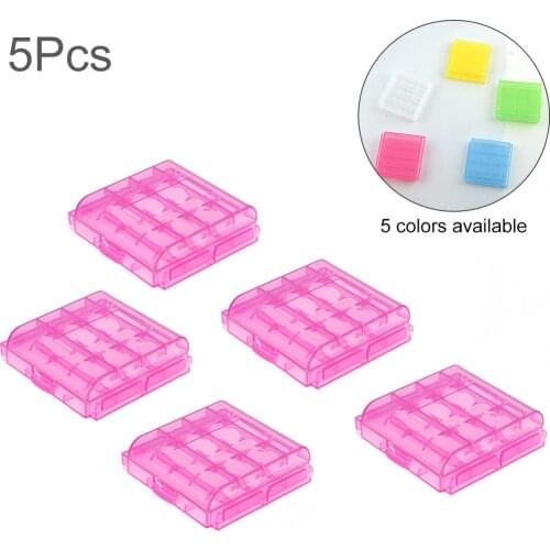 5Pcs/lot Colorful Battery Protective Case AA / AAA Hard Plastic Storage Box Cover for 14500 10440 Battery Carry Container