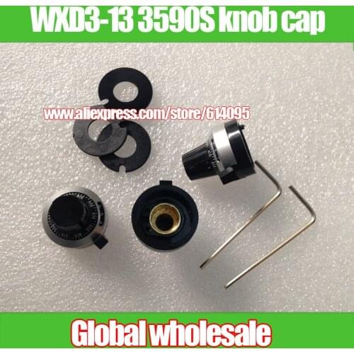 5pcs WXD3-13 3590S potentiometer knob with scale / potentiometer lockable cap 4mm 6mm 6.35mm