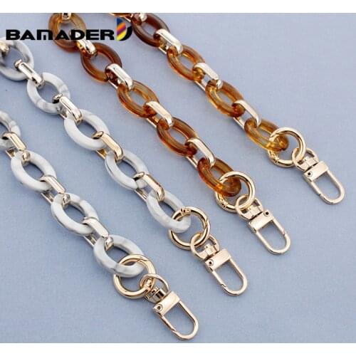 BAMADER 38cm/67cm Bag Decoration Chain Strap Woman Round Colorful Acrylic Resin Chain Bags Shoulder Strap Handbag Plastic Strap