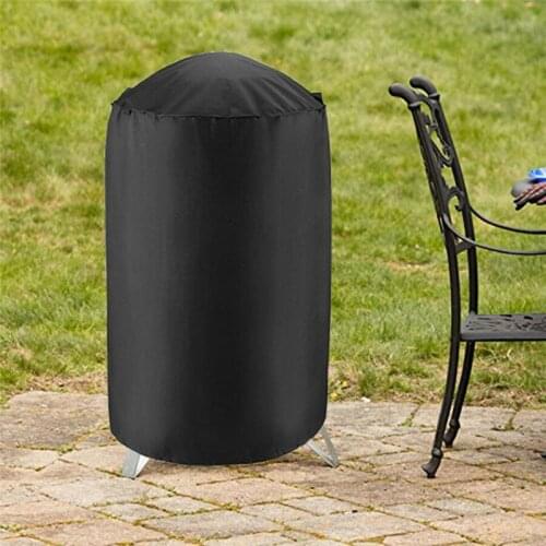 Black Round Waterproof Anti Dust Outdoor BBQ Grill Covers Rain Protective For Garden Patio Barbecue Canvas Protect Decor