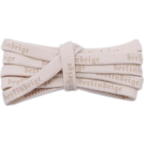 Coolstring 7MM Beige White “berlinbeige” Letter Printing Lace Silk Screen Words Written Canvas Lacet Youth Fantasy Casual Cordon